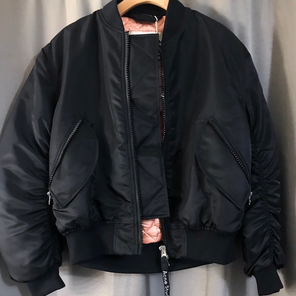 ACNE STUDIOS Black Clea Bomber Jacket (Size 36)